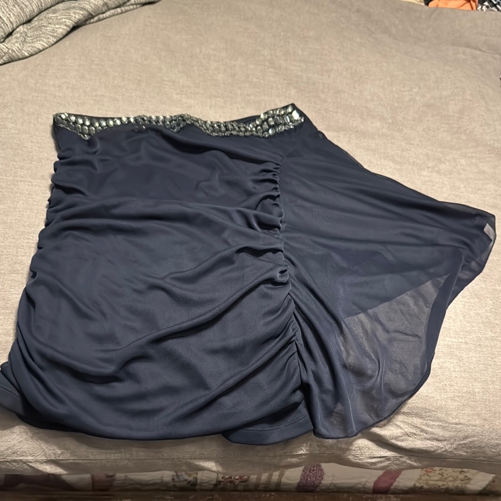 Black Asymmetrical Bubble Top with Ruched Details